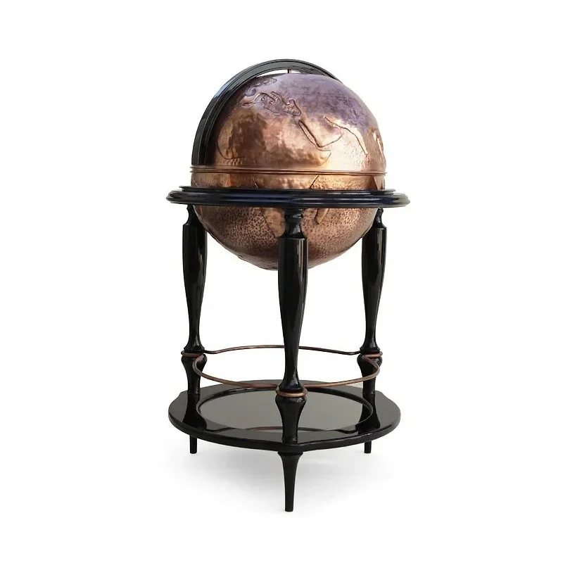 Portuguese light luxury pure copper wine cabinet designer creative high sense exquisite art globe ornament beverage cabinet