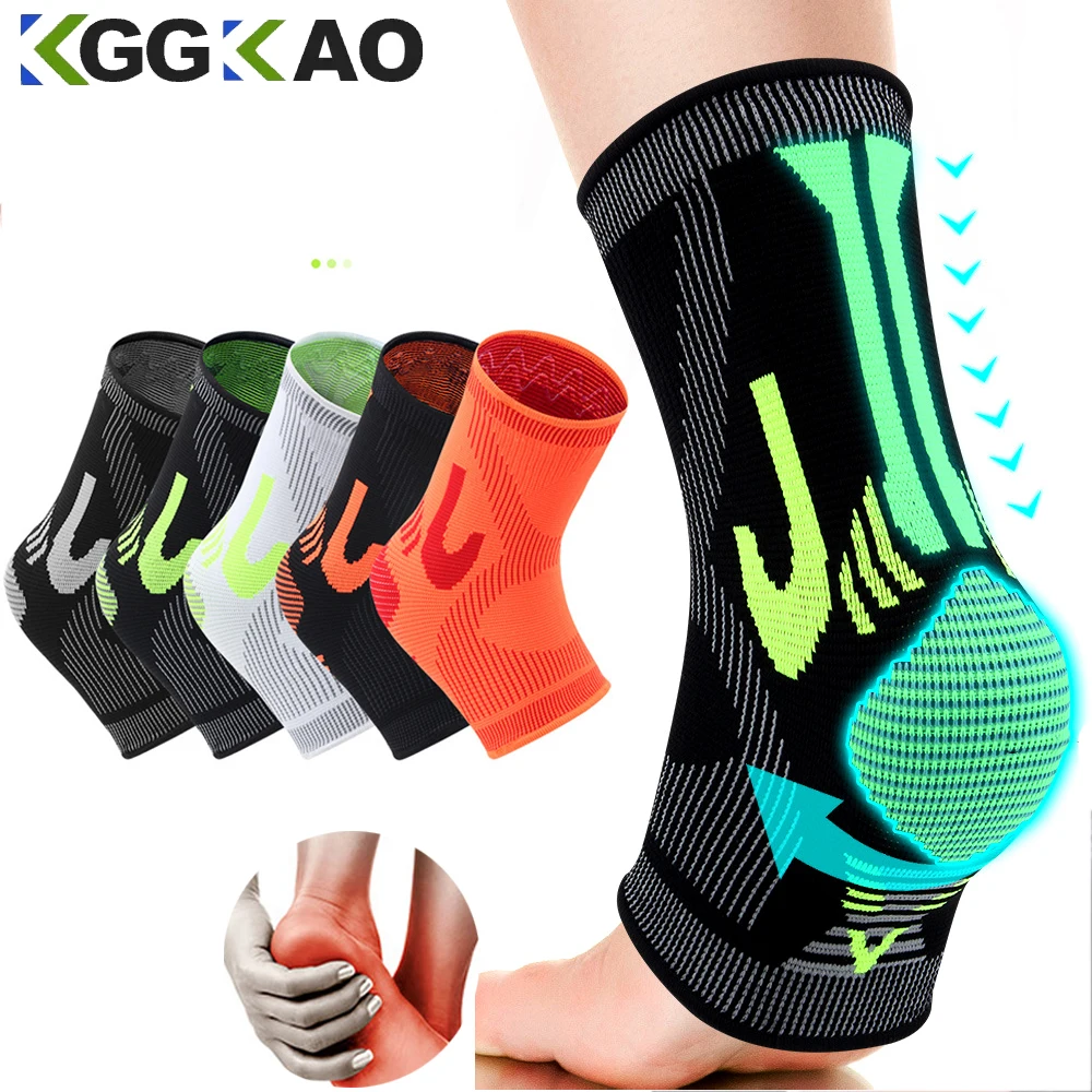 1Pcs Ankle Compression Sleeve for Women/Men,Ankle Brace for Sprained, Toeless Compression Sock for Arch & Heel Pain Relief