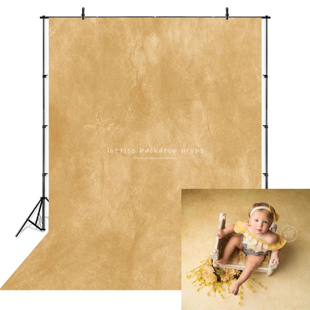 Yellow Solid Textured Backdrops Adult Baby Photography Studio Props Child Woman Photocall Decors Light Gold Backgrounds