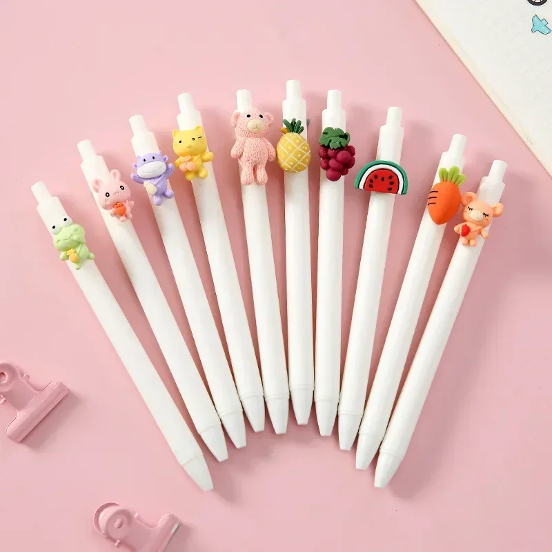 A Pen 24pcs Cartoon Press Neutral Student Water Cute Boutique Quick Dry Cute Pet Homework Student Small Prize B