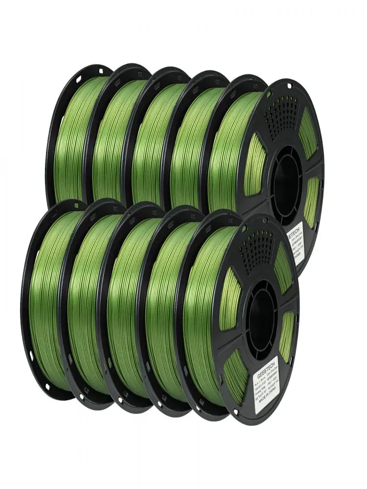 GEEETECH PLA 3D-Filament 10KG 1,75mm 1kg pro Rolle, Hochpräzises Blasenfreies 3D-Druckmaterial für FDM-Drucker