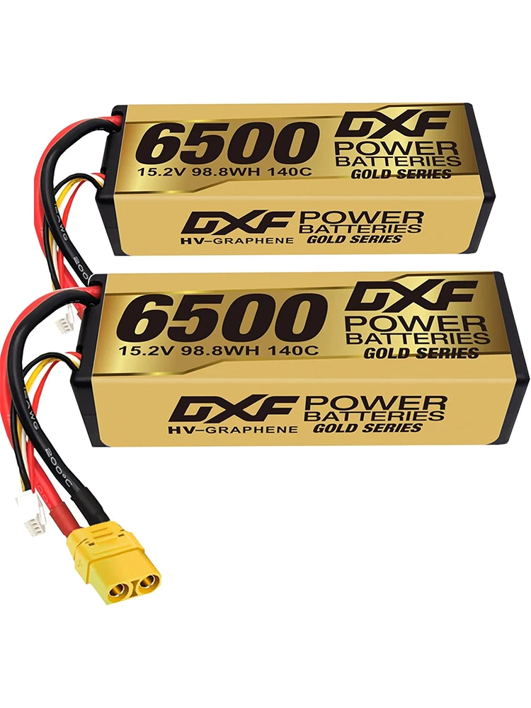 DXF 4S Lipo Batterij 15.2V 6500mAh 140C XT90 Plug Hardcase LCG Voor 1/8 Buggy Grafeen Truggy offroad Auto Boot Vrachtwagen RACING - afbeelding 2