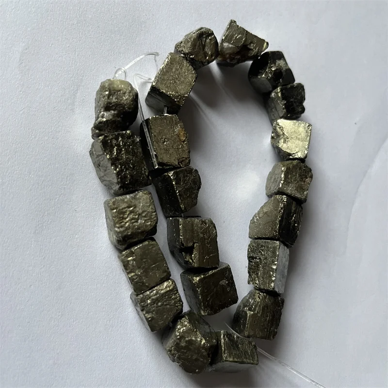 18cm/lot Yellow Pyrite Irregular Nugget Druzy Natural Stone Beads Bracelet Necklace Jewelry Making Gemstone Diy Gift Design