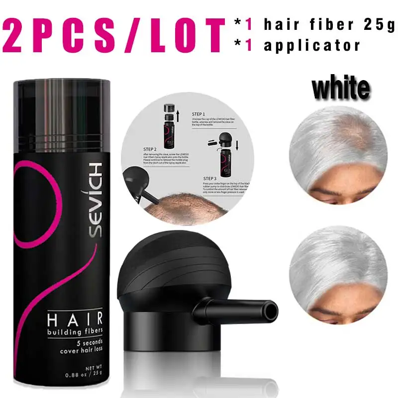 SEVICH Haarpoeder Set Cover Schaars Haar Of Kaal Vlekken Haaruitval Hergroei Behandeling Keratine Haarvezel Poeder Applicator