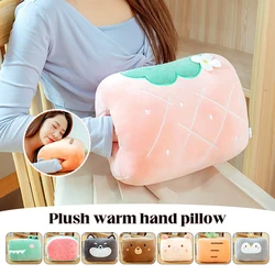 Cartoon Plush Pillow Stuffed Hand Cushion Home Office Car Travel Warmer Winter Plush Toy Students' Nap