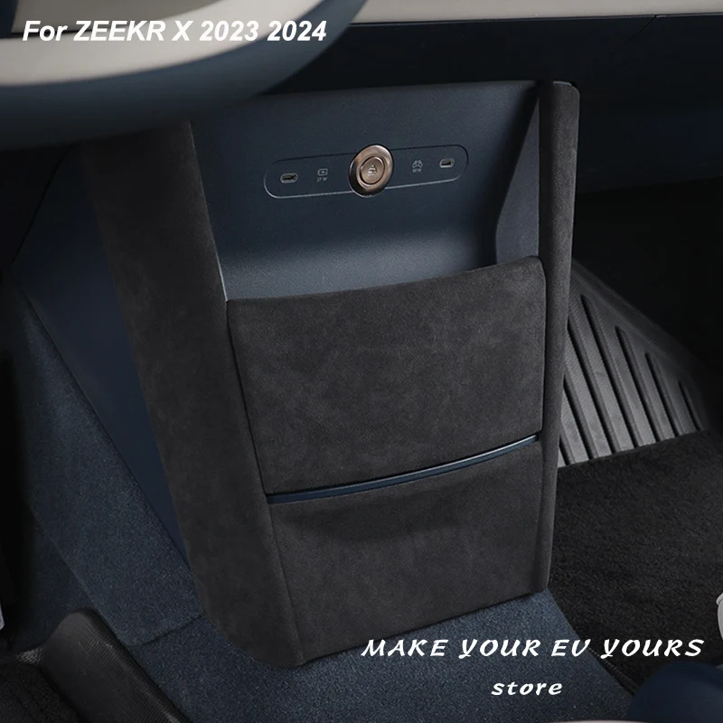 

For ZEEKR X 2023 2024 Central Control Channel Suede Panel Protective Frame Sticker Alcantara Interior Accessories