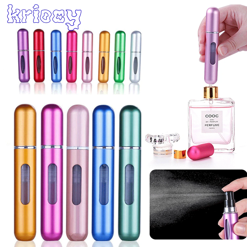 5/8/20ml Perfume Spray Bottle Mini Portable Refillable Aluminum Atomizer Bottle Container Perfume Refill Travel Cosmetic Tool