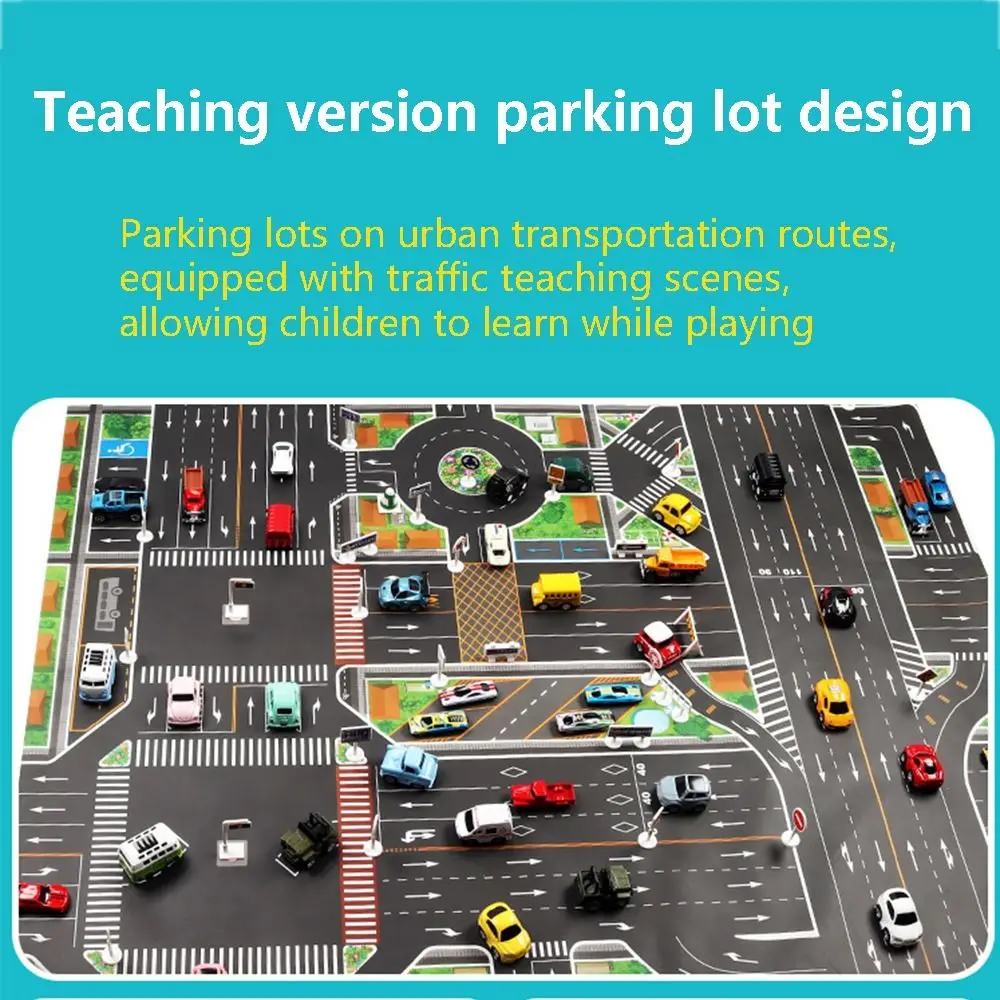 حصيرة الطريق حصيرة الأطفال دمى هدايا DIY بها بنفسك علامات الطريق المرورية مدينة وقوف السيارات خريطة الطريق السجاد Playmat تسلق الحصير اللعب #2