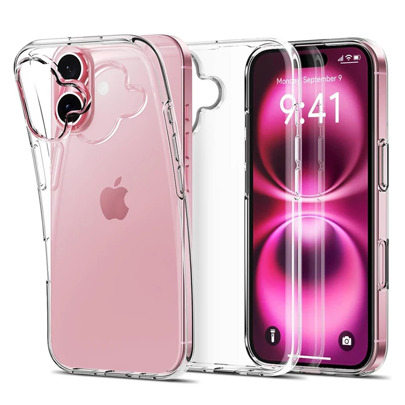 

Ultra Thin Clear Case For iPhone 16E 11 12 13 14 15 16 Pro X XR XS Max Mini 7 8 Plus SE Silicone Soft Transparent Back Cover