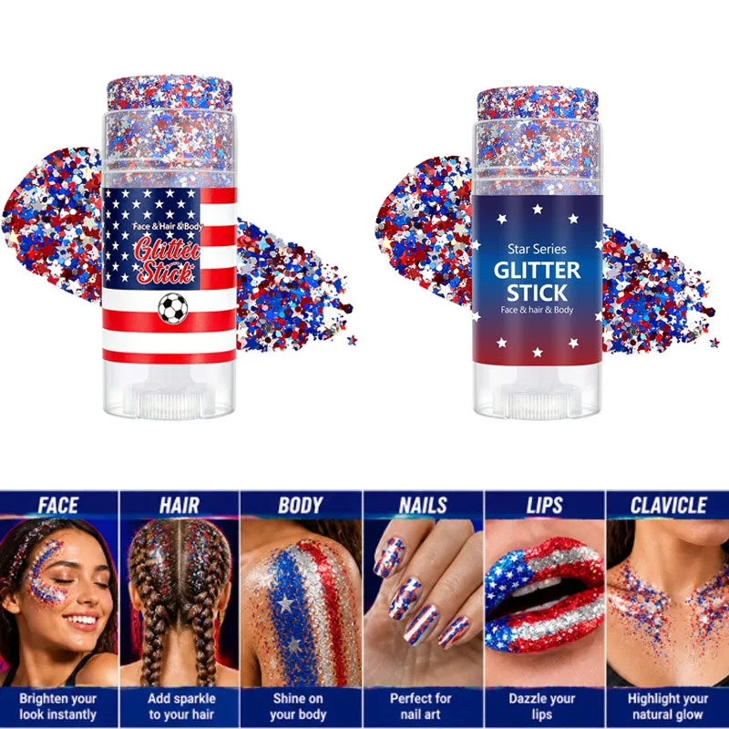

2026 Nail Art Sparkling Sequins Glitter Gel Stick Eyeshadow Glitter Face Body Painting Brighten Stage Makeup for Festival Party
