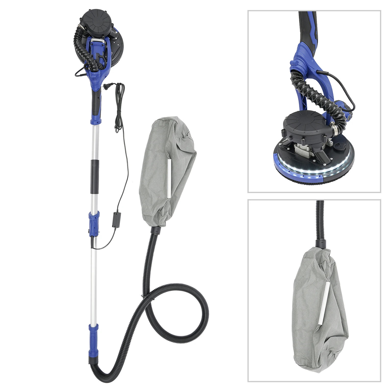 750 W elektrischer Trockenbauschleifer, verstellbare Polierscheibe und Länge, 6 Geschwindigkeiten, elektrische Trockenwand-Sandmühle zum Polieren und Glätten
