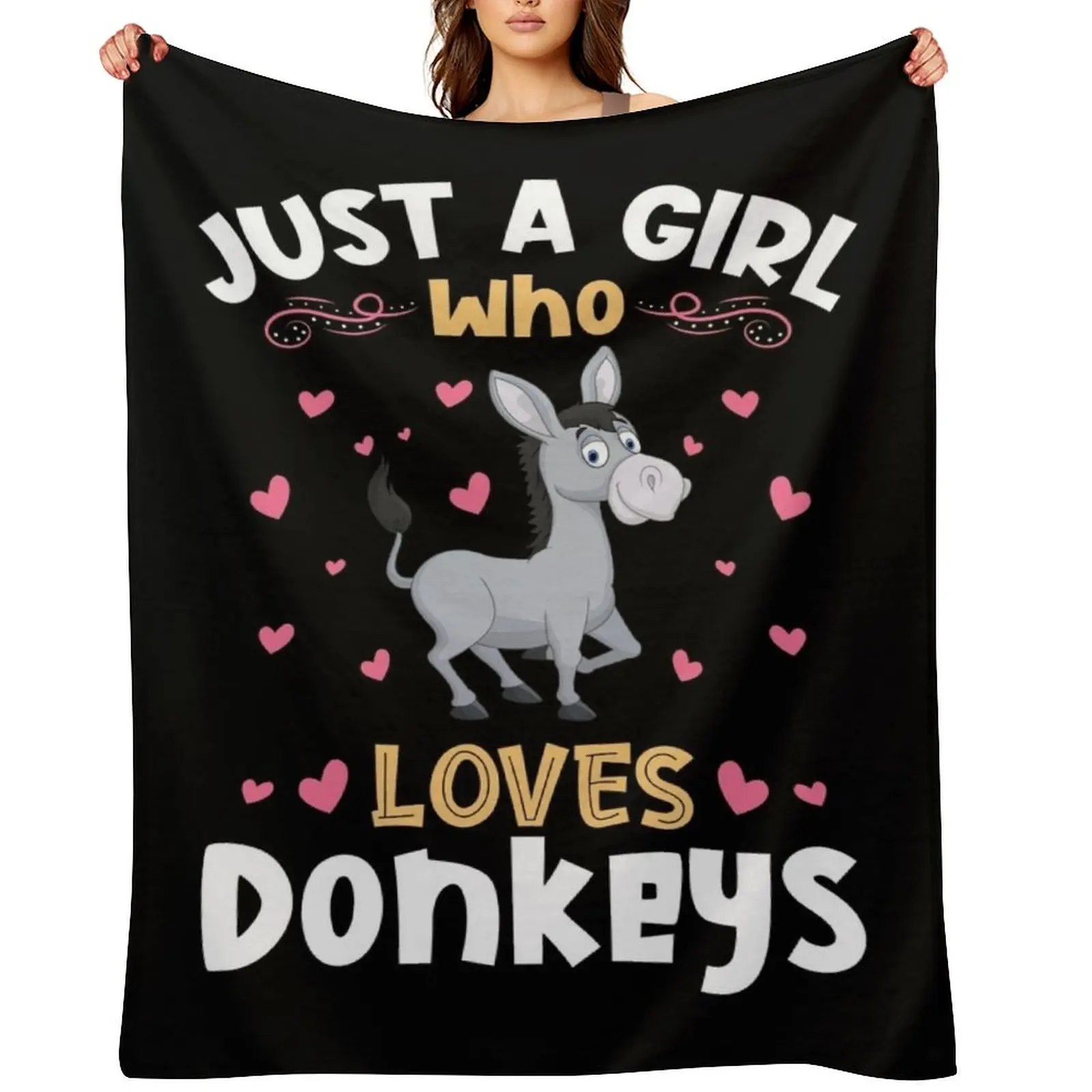 

Just a Girl who Loves Donkeys Gift Throw Blanket Luxury Thicken Baby Luxury Throw Tourist Blankets