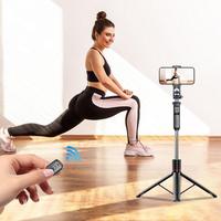 Portable Selfie Stick Multifunctional Selfie Stick Anti-Slip Extendable Wireless Phone Tripod For Travel Filming Photography