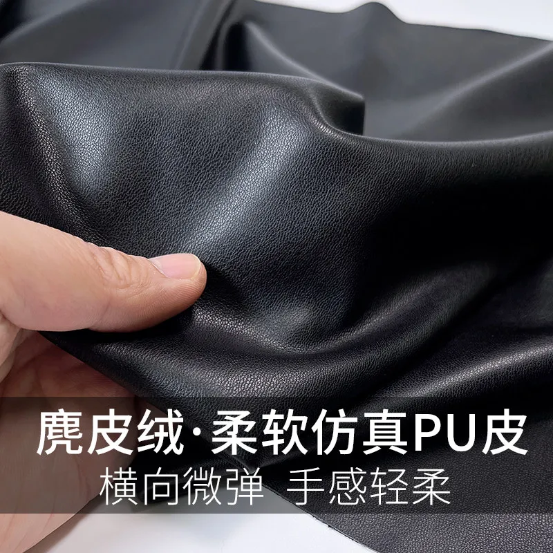 1-メートルのスエード革生地-diy-手作り黒-pu-革生地バッグシート革衣料用