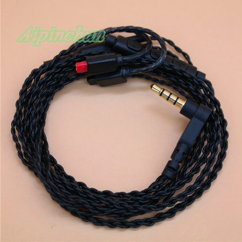 Aipinchun kabel pengganti MIK, kabel Earphone Jack 4 tiang, kabel pengganti untuk Audio Technica ATH-IM04 IM03 IM02 IM01 IM50 IM70 3.5mm