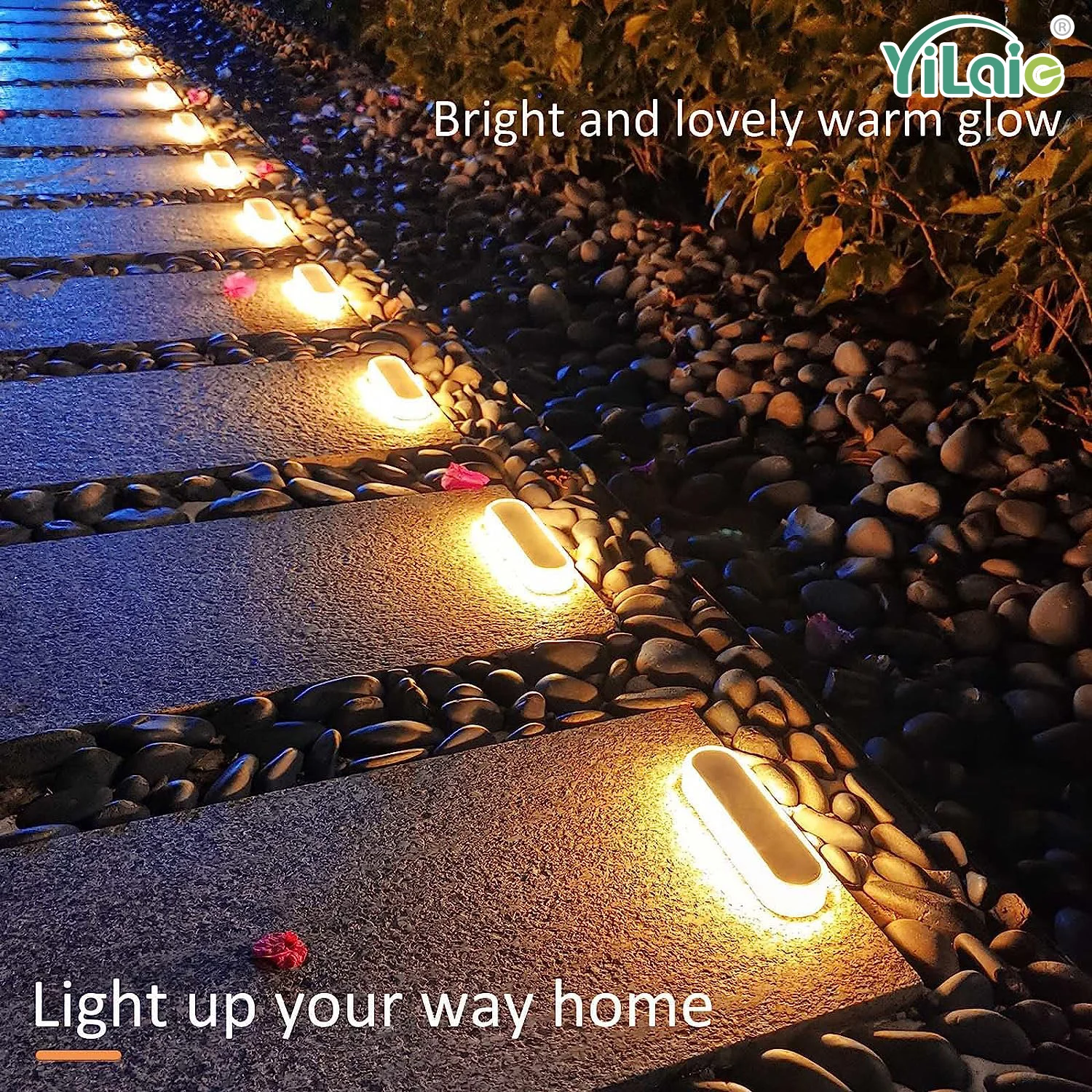 

Quality Solar Step Lights Waterproof IP68 Warm White LED Path Lights Solar Powered Light Bar for Stairs Driveway Walkway Dock
