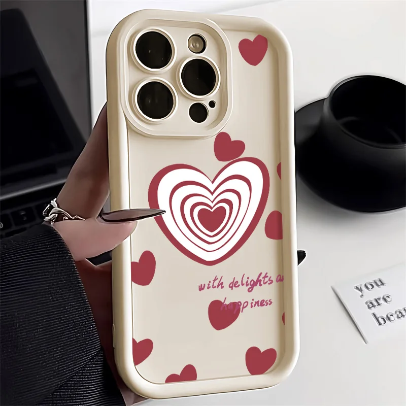 

Love Heart Case For iPhone 11 Pro Max Cover iPhone 16 15 12 13 14 Pro Max X XR XS Max 7 8 15 Plus SE 2020 Shockproof Cover Funda