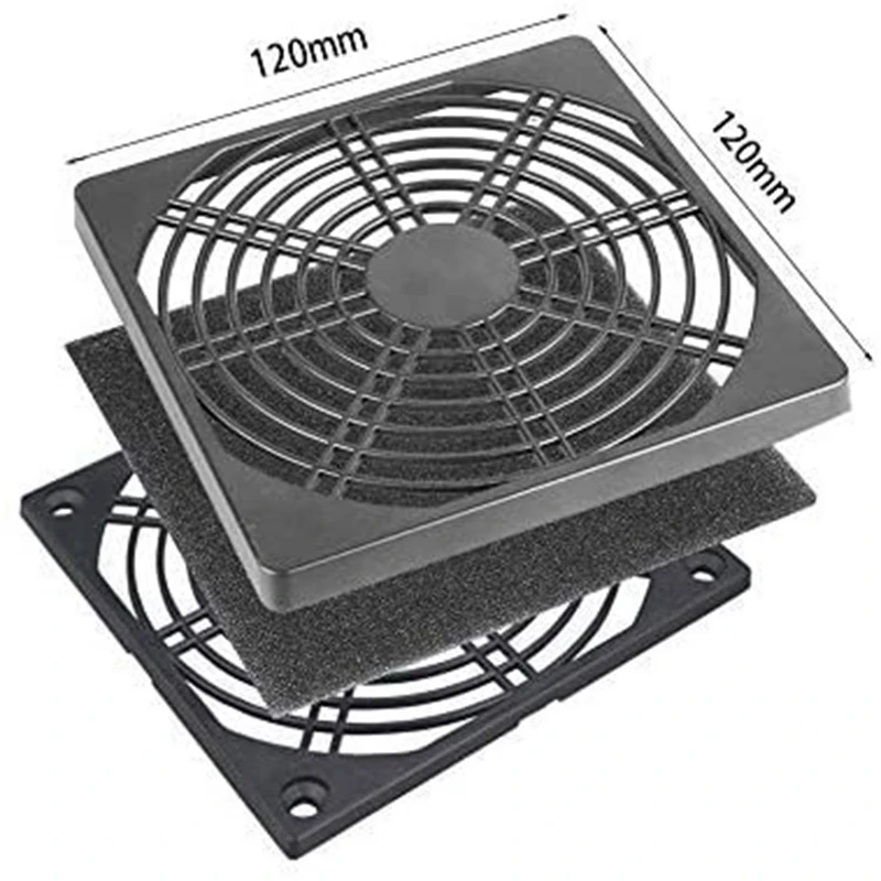 2 Pcs Dustproof Blower Guard ABS Computer Ventilator Grill 120mm Fan Filter Fan Mesh Cover Tool-Free Fan Strainer