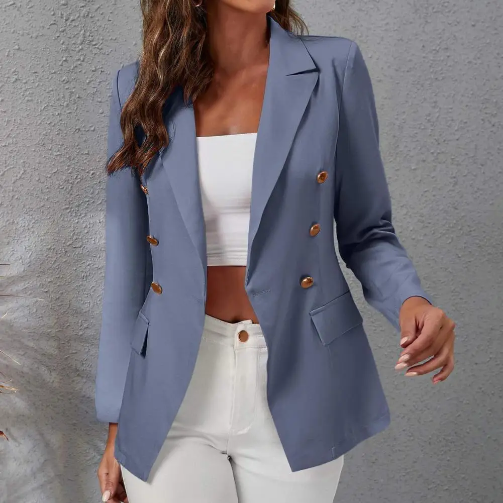 Commuting Style Anti-fade Formal Office Lady Slim Blazer Long Coat Outerwear