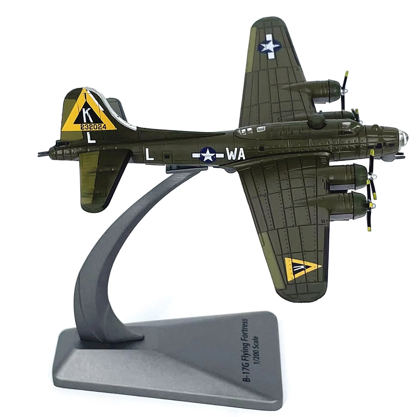 

1:200 Scale USA Air Force B-17G Fighter Model with Display Stand Decorate Desk Showcase Shelf For Collection