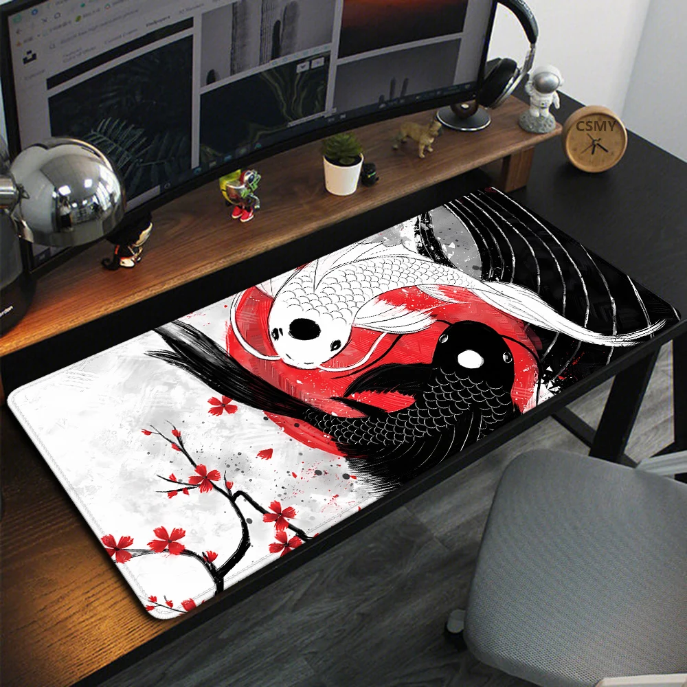 Balanced Koi PC Gaming Accessories Desktops Mousepad Gamer 900x400 Large Mouse Pad Computer Mat Mats Keyboard Extended Desk