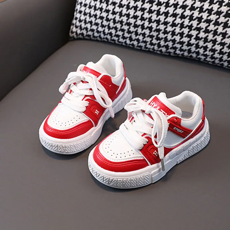 Spring New Baby Sports Shoes Children\'s Casual Trend Running Shoes Fashion Contrasting Colors High-Top Board Shoes Kids Sneakers