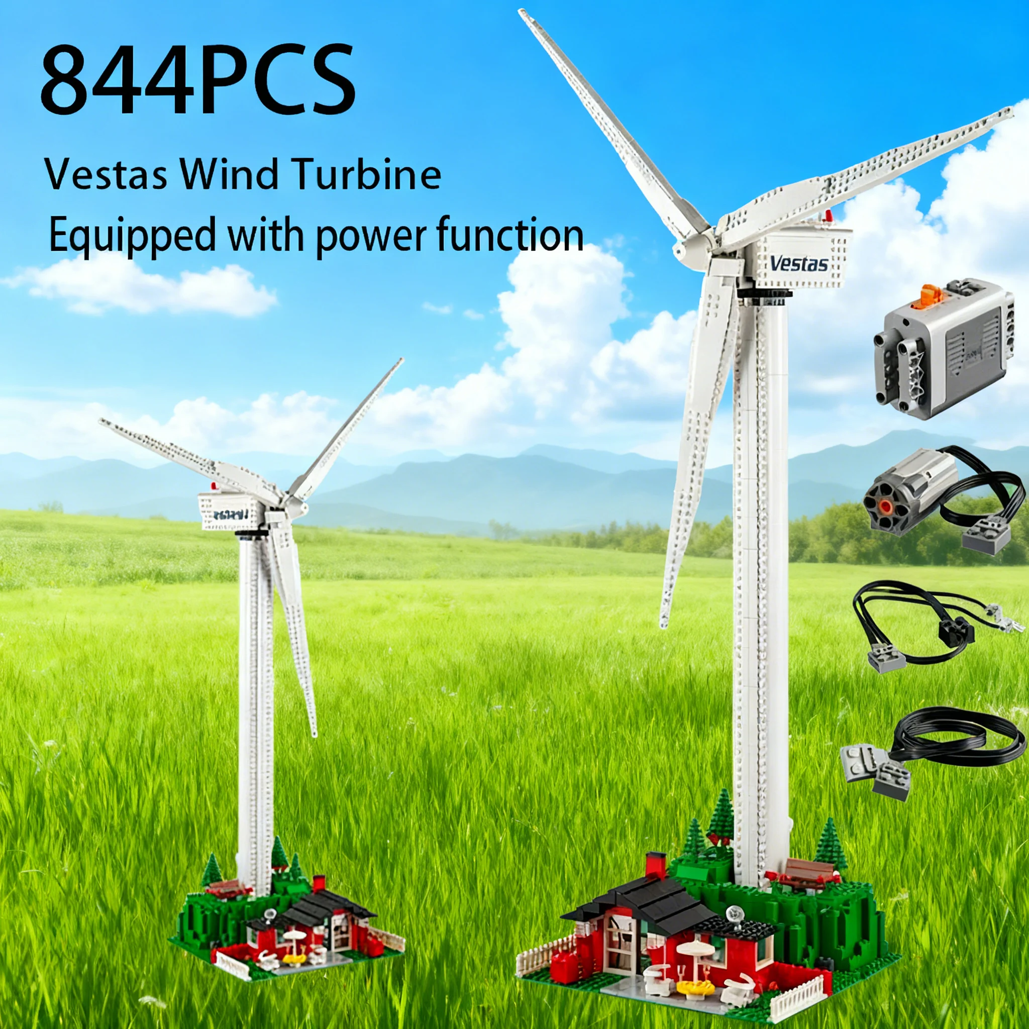 

Креативная серия конструкторов Vestas Wind Turbine Building 10268, электрическая модель ветрогенератора, игрушки из кирпичиков для мальчиков, подарок для детей, 844 детали