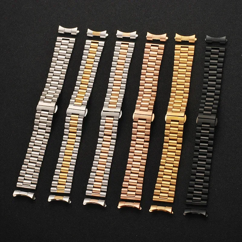 Solid Stainless Steel Watchband 12 13 14 16 17 18mm 19mm 20mm 21mm 22mm Replacement Watch Strap Wristband Arc Interface Bracelet