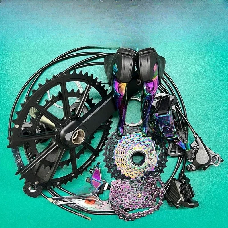 

12-Speed road bike, colorful kit, dental disc, flywheel chain, hand-changed rear dial, front dial hydraulic brake, new model
