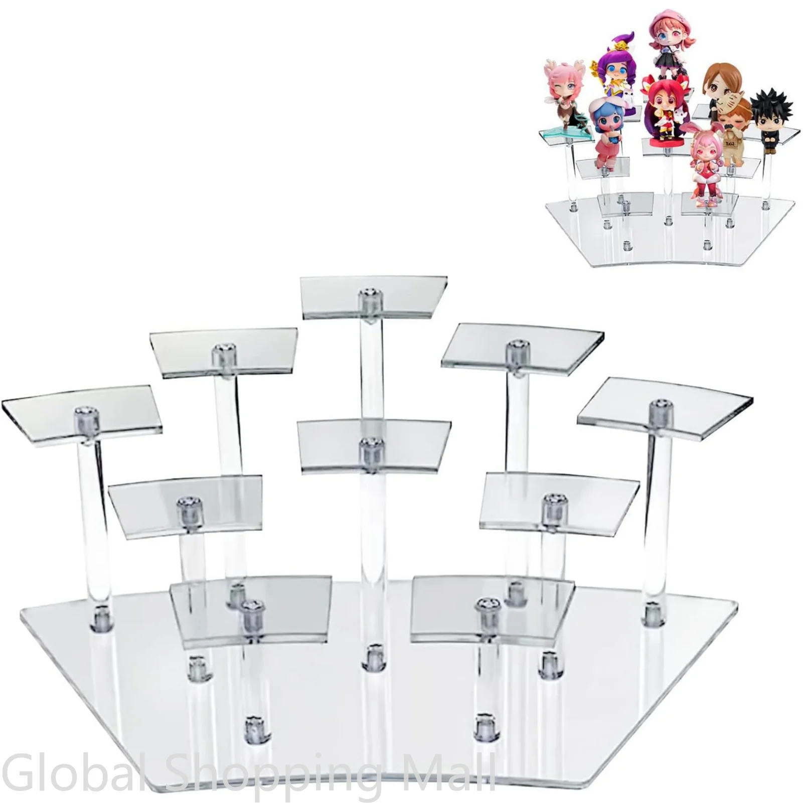 Acrylic Dessert Action Figure Display Stand Jewelry Cake Perfume Storage Rack Birthday Party Display Rack Toy Organizer Decor