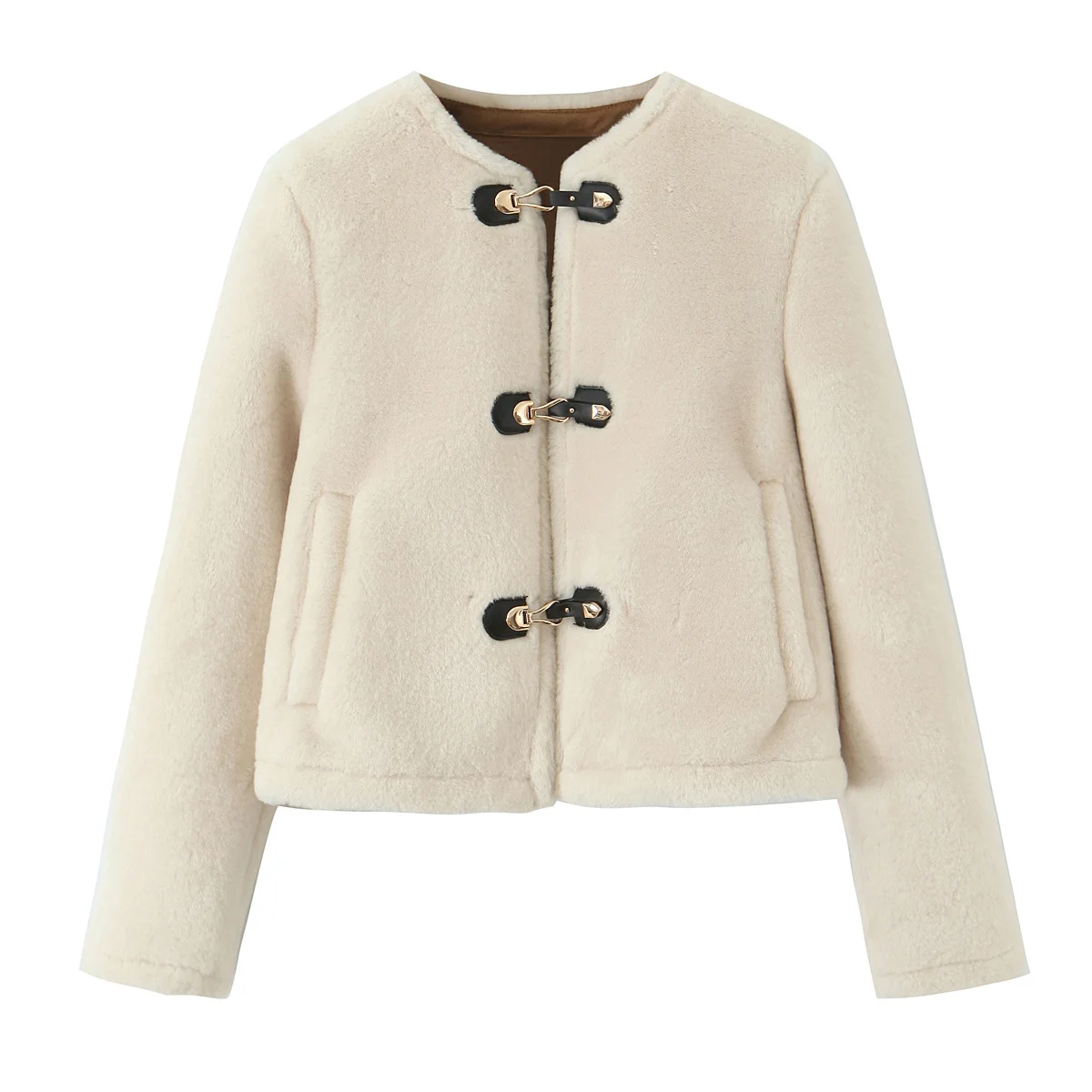 เสื้อแจ็คเก็ตผูกเชือก แขนยาว คอกลม เรียบง่าย สไตล์ลำลอง แฟชั่น สำหรับผู้หญิง ฤดูใบไม้ร่วง ปี 2025