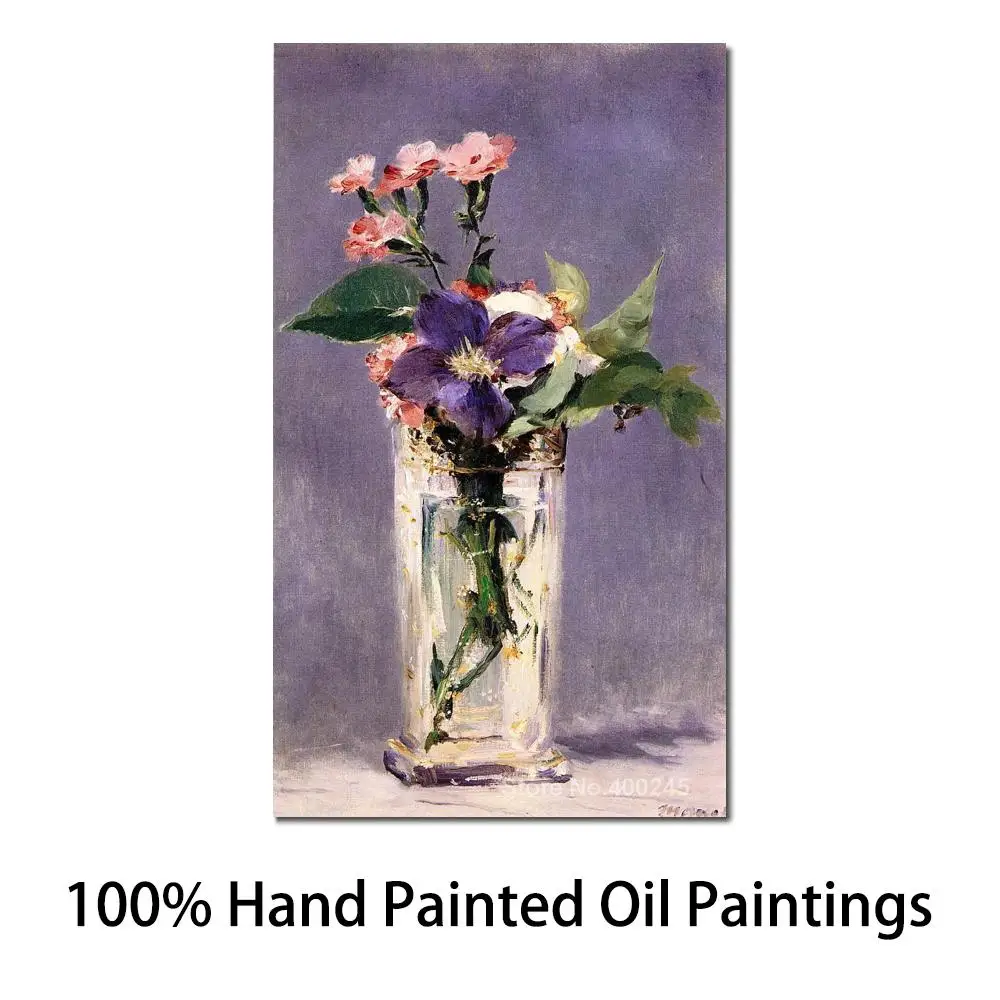 

Pinks and Clematis in A Crystal Vase Paintings by Edouard Manet Portrait Art High Quality Hand Painted