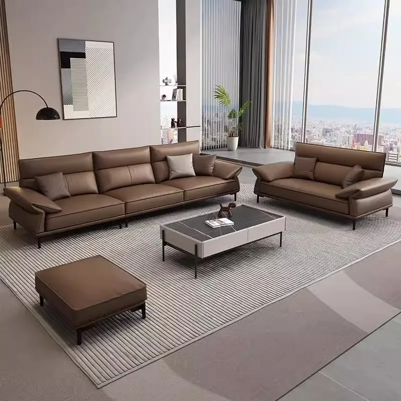 Italian Style Sofa, Coffee Table Combination Office, Business Reception, Reception, Direct Seating for Three People, Customized