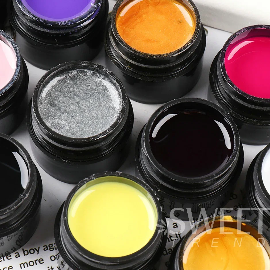 2pcs Creative Spider Nails Drawing Gel Black White Painting Wire Web Liner Semi Permanent UV Silk Varnish Manicure Polish Decor image 5