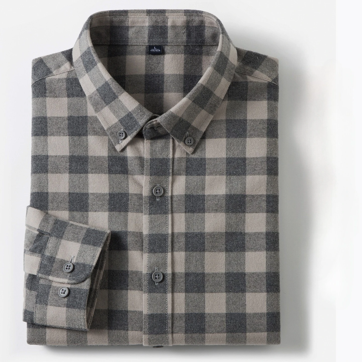 New in shirt plaid 100%cotton brushed long sleeve shirts for men slim fit casual tops hight quality designer vintage clothes