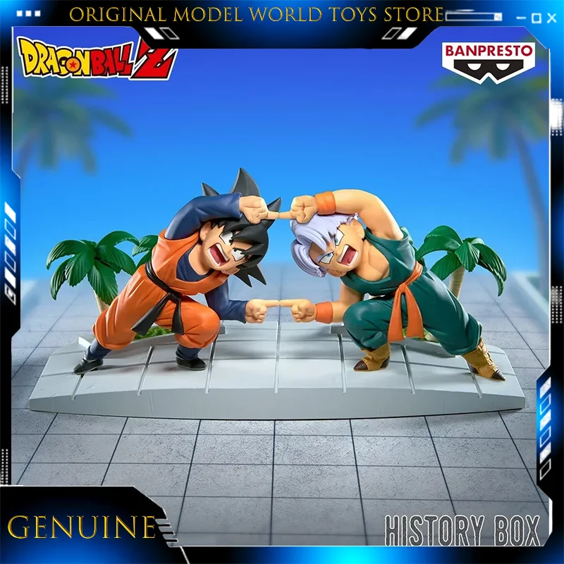 Genuine Banpresto Dragon Ball Z History Box Son Goten & Trunks Fusion Dance Scene Anime Figure PVC Collectible Model Toy Gift