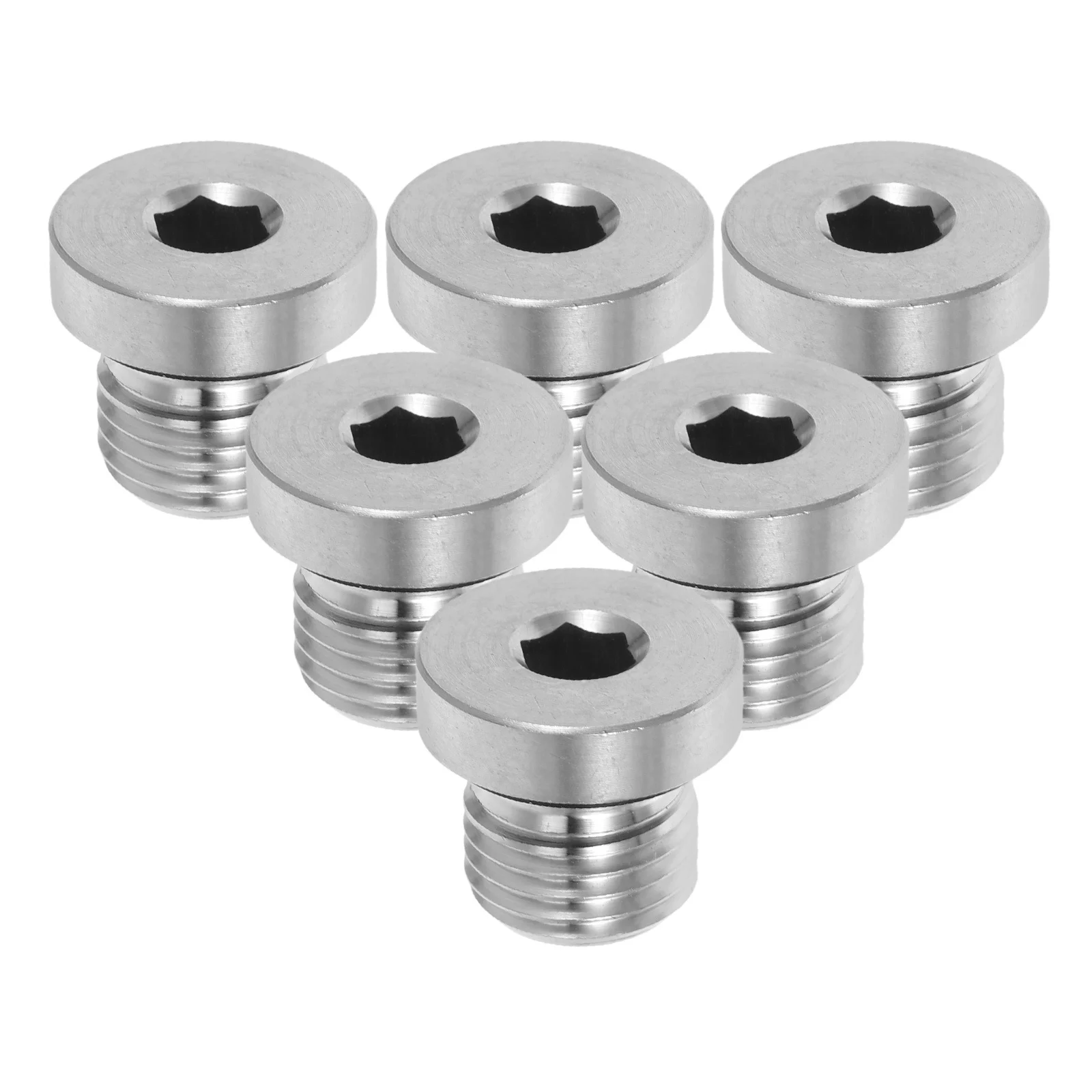 

6Pcs Stainless Steel Hexagonal Socket Pipe Plugs Hydraulic Fittings Anti Leakage Industrial Pipe Caps Thread