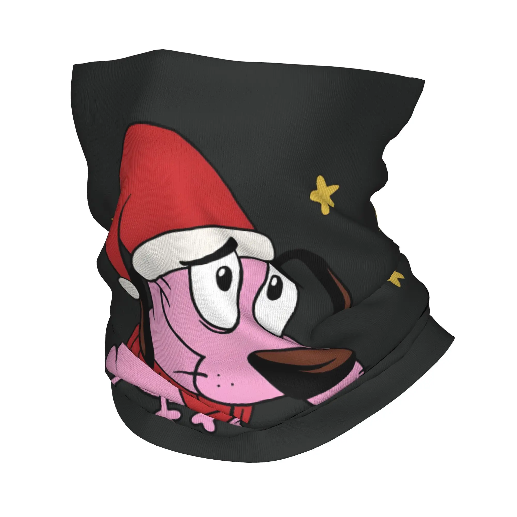 Custom C-Courage The Cowardly Dog Bandana Neck Warmer Women Men Winter Hiking Ski Scarf Gaiter Dog Cartoon Face Cover
