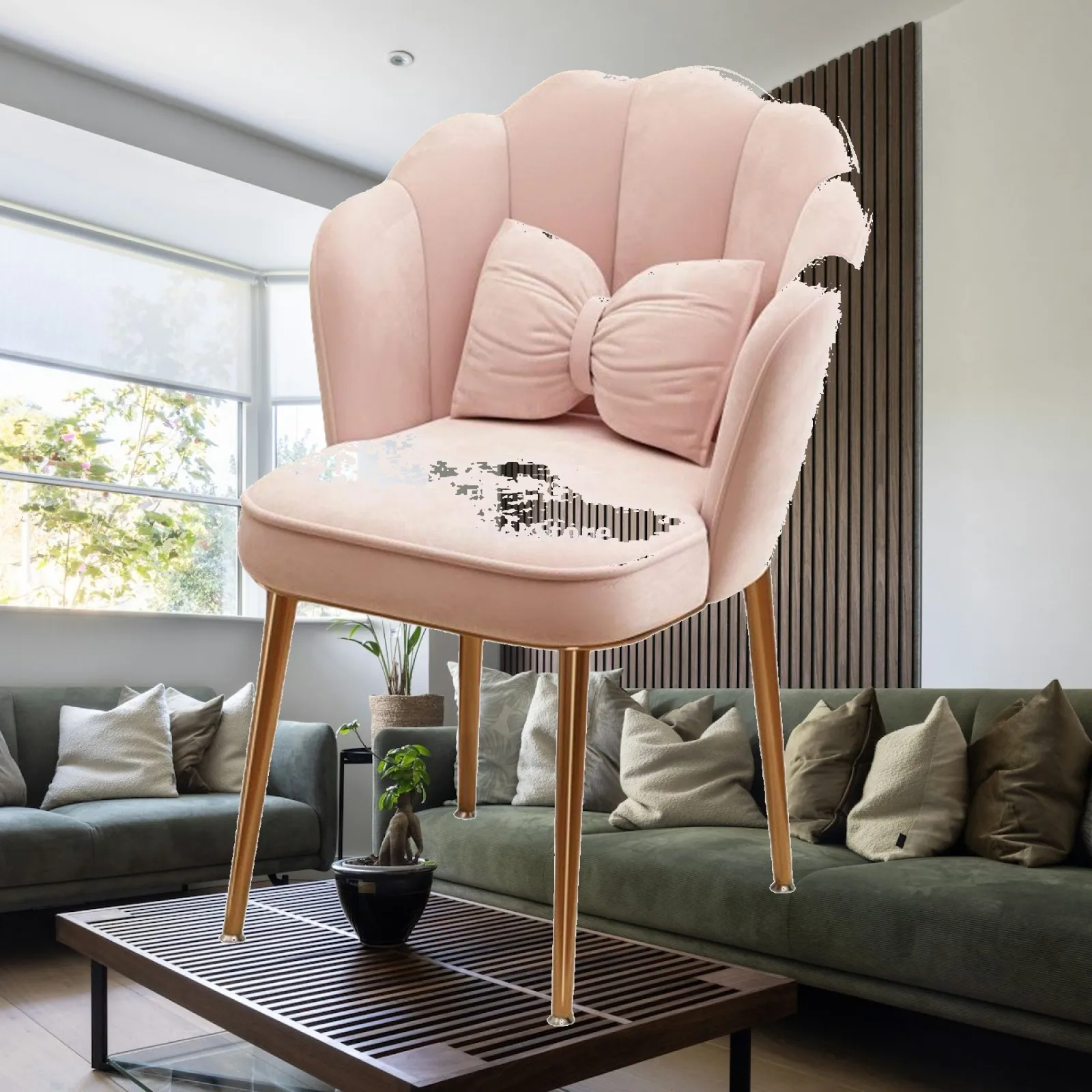 

Vanity Chair Living Room Chair Elegant with Metal Legs for Bedroom Lounge