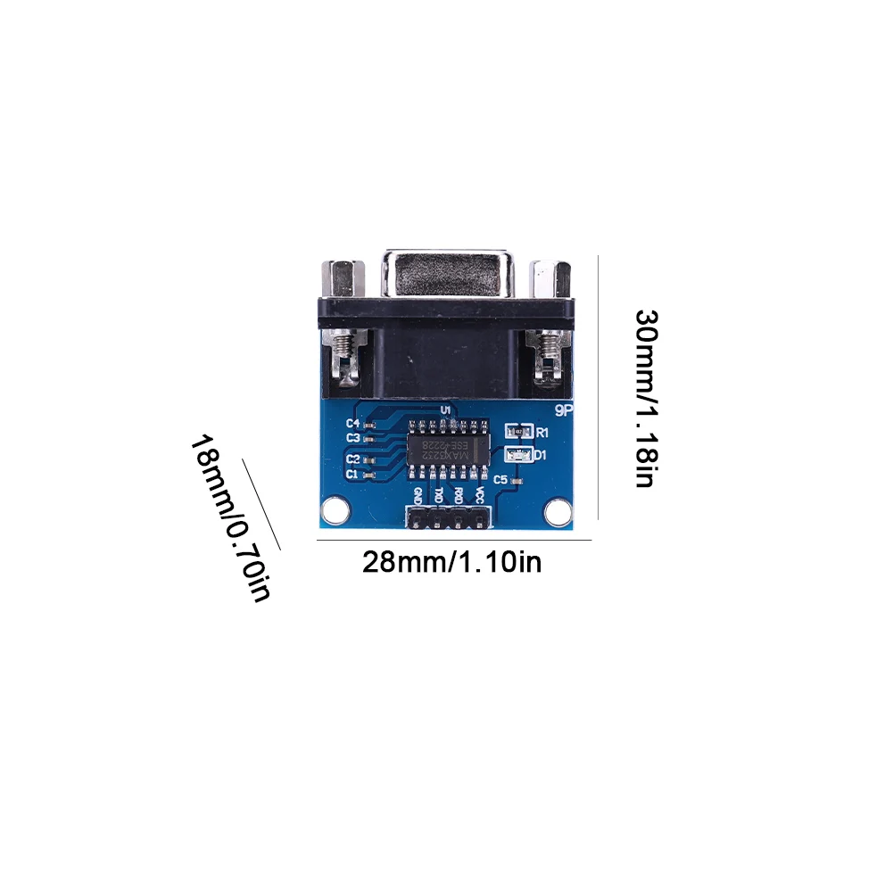 أنثى DB9 موصل وامض المجلس ، MAX3232 RS232 إلى TTL محول المنفذ التسلسلي وحدة ، TX RX VCC GND ، 3.3 فولت إلى 5.5 فولت ، MAX232 ، 1 إلى 10 قطعة