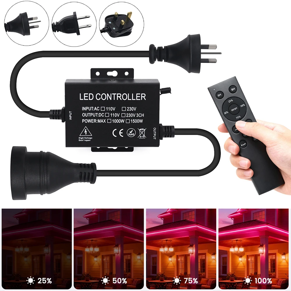 

Светодиодный дистанционный диммер высокой мощности, 750 Вт, 1500 Вт, переменный ток 110 В, 220 В, 240 В, рождественские огни, украшения для свадебной вечеринки, аксессуары для освещения