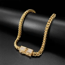 4-6mm Titanium Steel Cuban Chain Necklace for Women Men Hiphop Miami Link Necklace Plated 14K Gold Party Ins Jewelry Party Gift