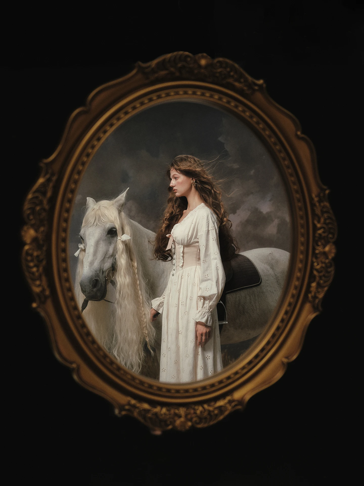 TIYIHAILEY Sukienka damska na wiosnę i jesień, długi rękaw, długa maxi, rozmiary XS-XL, vintage, wysoki stan, nowość 2025, dekolt w serek, imitacja 2-częściowej, haftowana