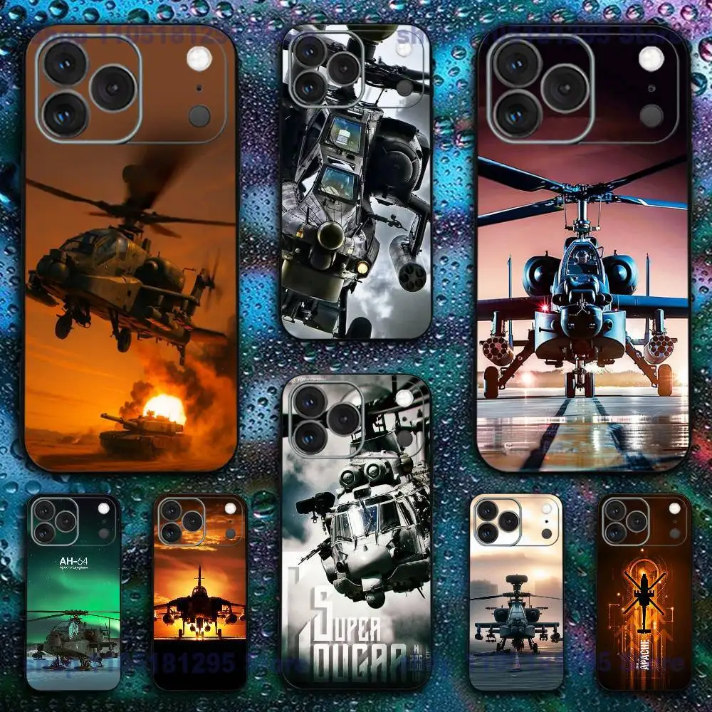 

A-Apache AH-64 Phone Case For iPhone 17,16,15,14,13,12,11,XR,Pro,XS,Max,XR,Plus,Mini Soft Silicone Black Shockproof