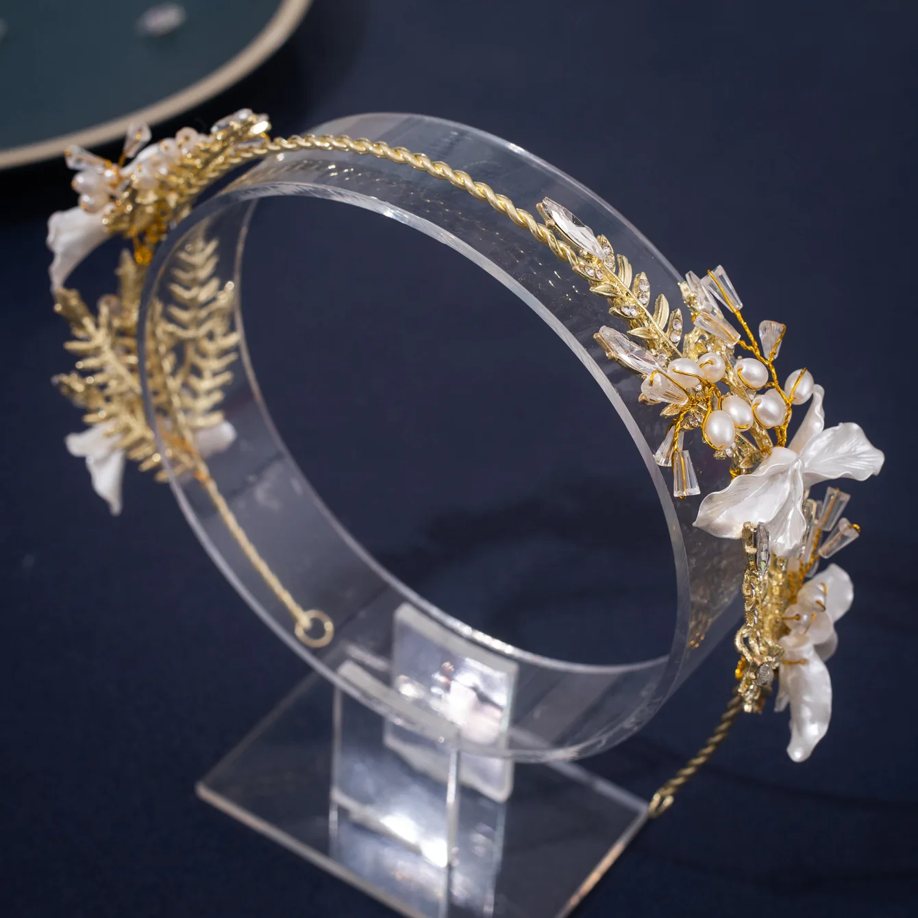 

Новая повязка на голову с бриллиантами и жемчугом, Корона, свадебный головной убор, серьги, комплект ювелирных изделий ручной работы