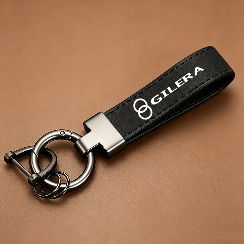 Deluxe Leather Suede Keychain Motorcycle Keyring For Gilera GP800 Fuoco Nexus 500 Runner 50 125 200 Motorcycle Accessories