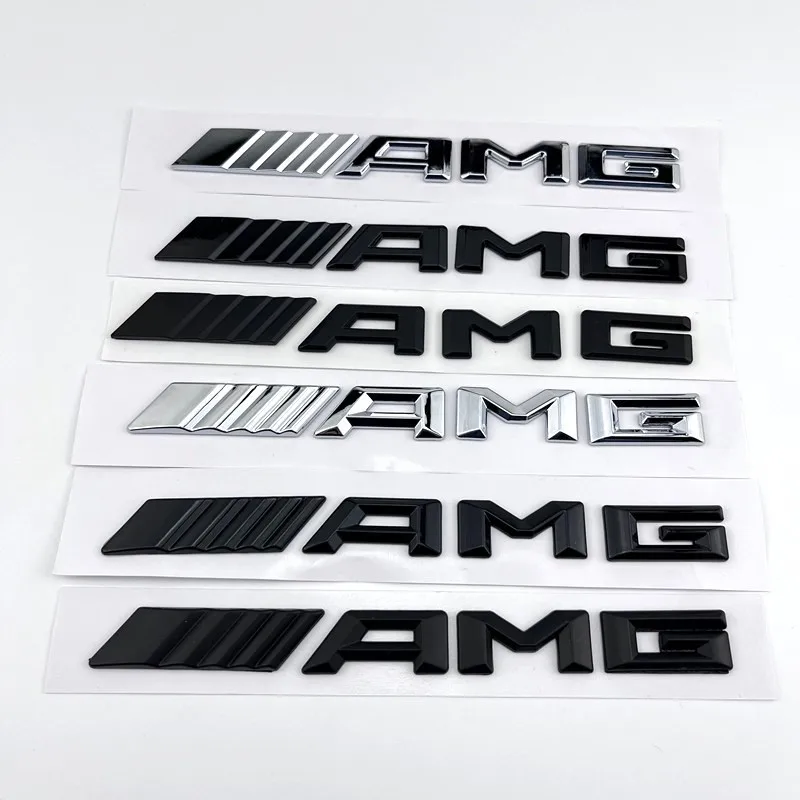 3d ABS Black Logo AMG Emblem Letters Car Trunk Badge For Mercedes Benz W204 W205 W176 W177 W212 W213 AMG Sticker Accessories