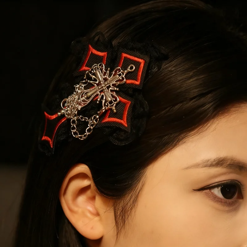 

1 шт., металлические украшения в стиле темного панка, ретро, модные заколки для волос Y2K, аксессуары для волос, пикантные аксессуары для девочек, готическая Лолита