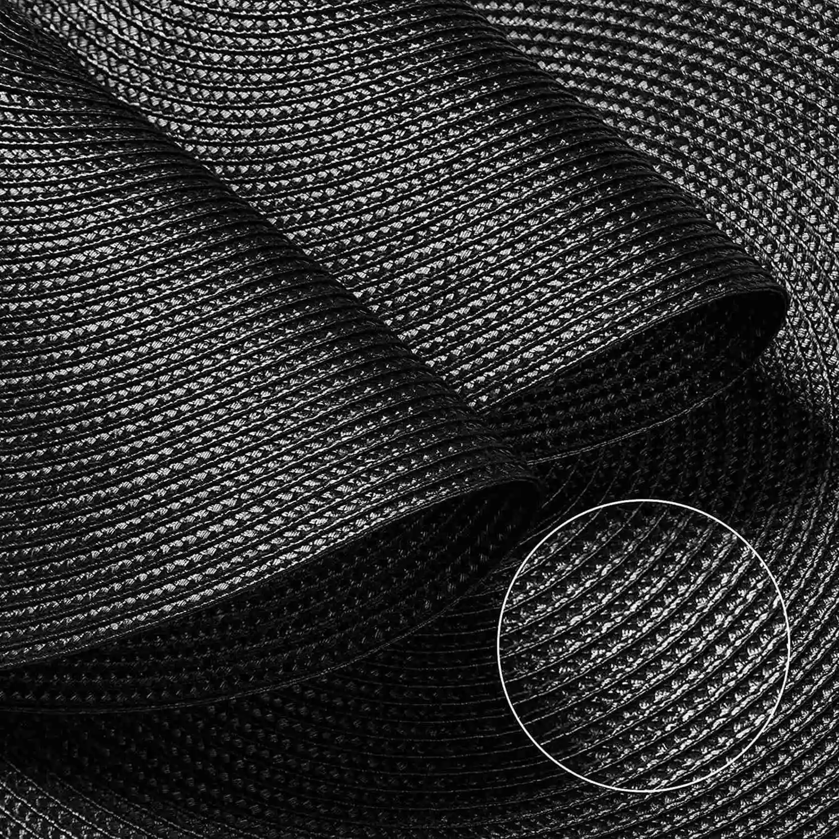 RALCA-Round Braided Placemats Set Of 12 Table Mats For Dining Tables Washable Non-Slip Place Mats 15 Inch Halloween Black