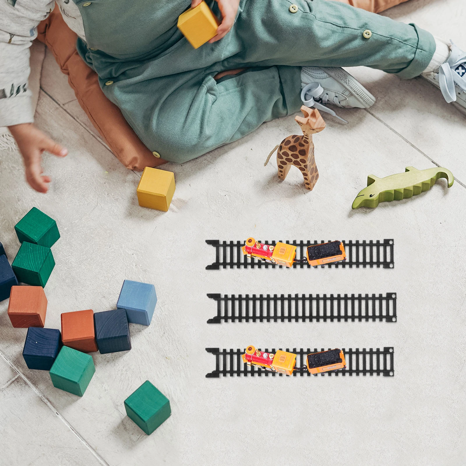 

5Pcs Realistic High Speed Train Track Set Accessory Kit Electric Mini Toy Train System Educational Playset